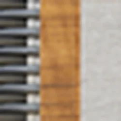 Grey/light grey, small flat peel Weave/teak