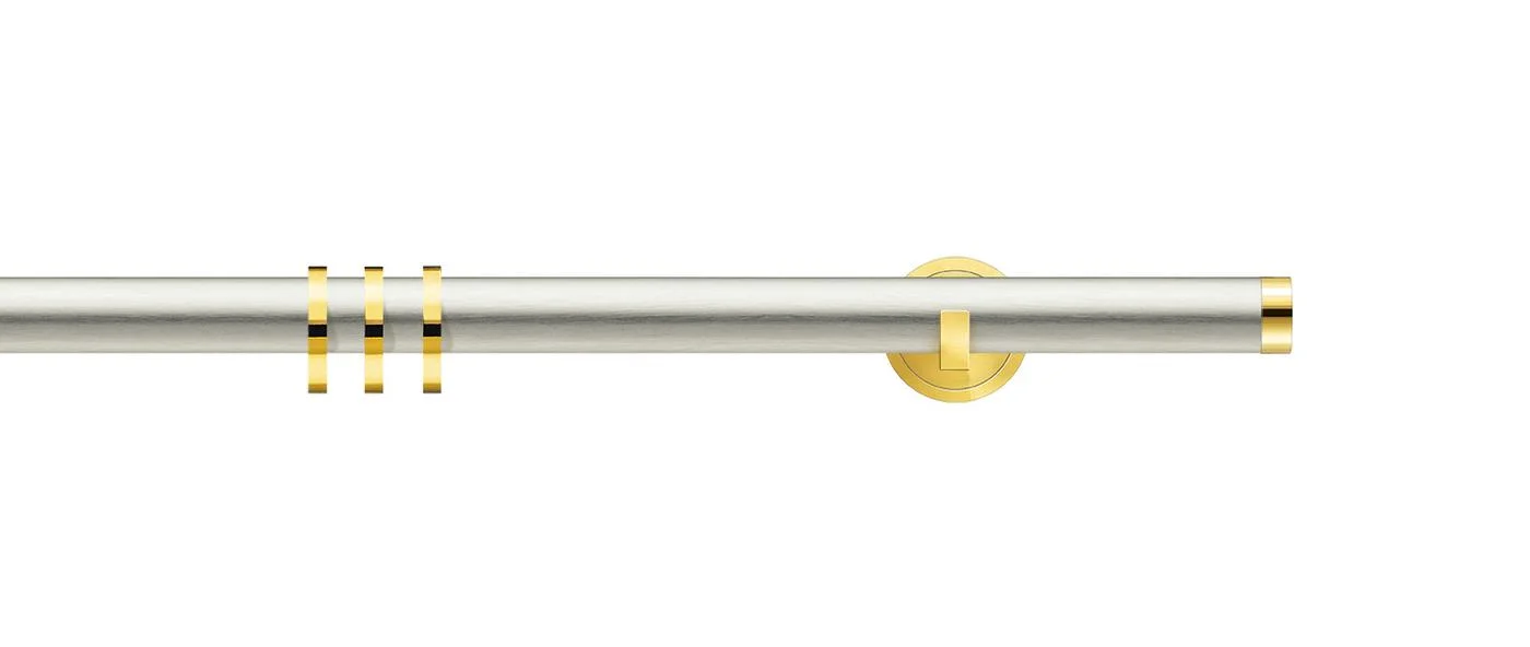 Brushed nickel / brass