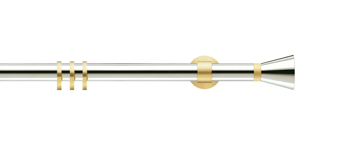 Nickel / brushed brass