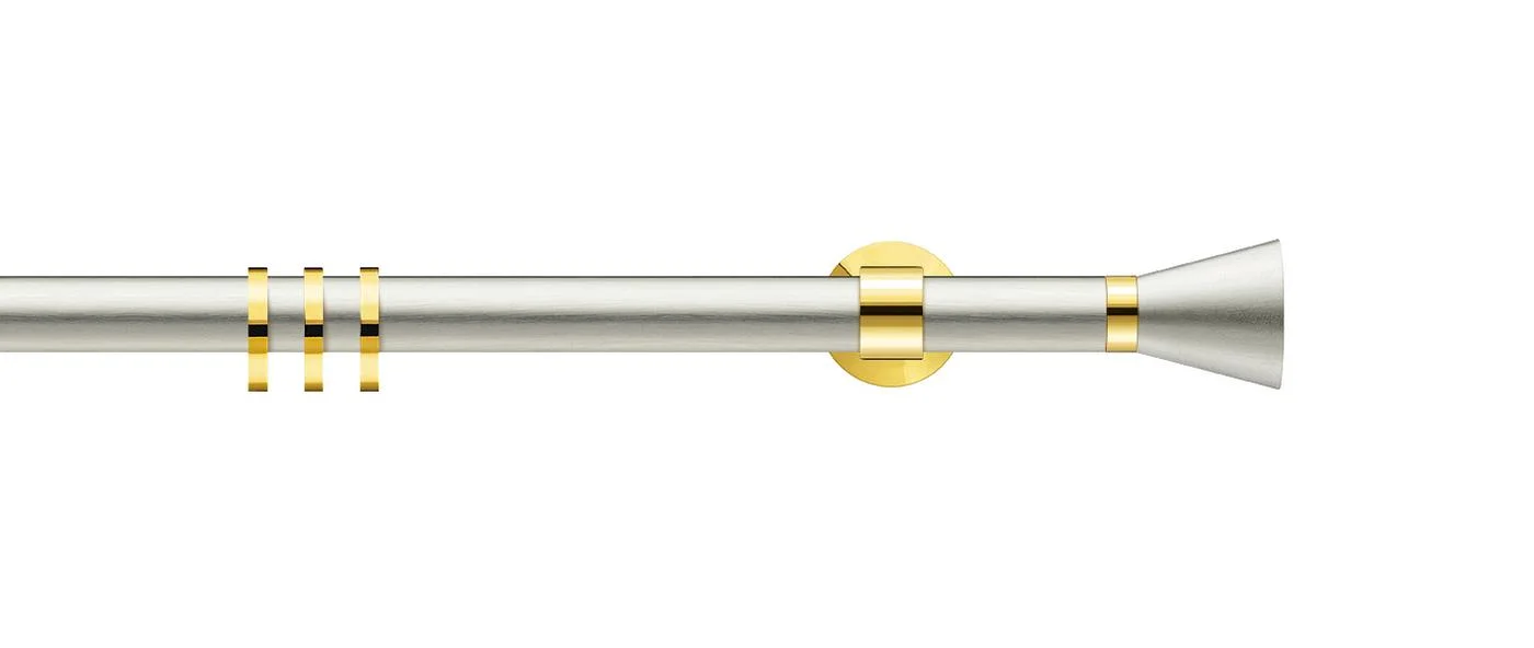 Brushed nickel / brass