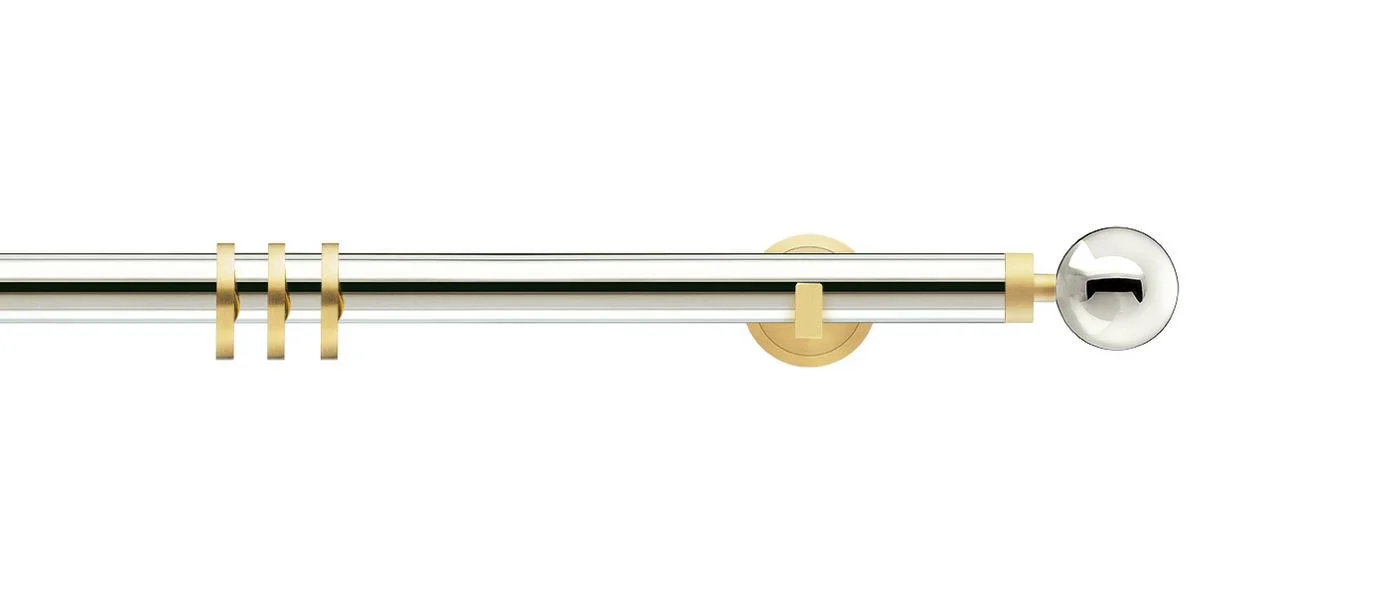 Nickel / brushed brass