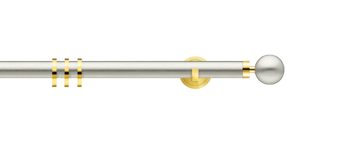 Brushed nickel / brass