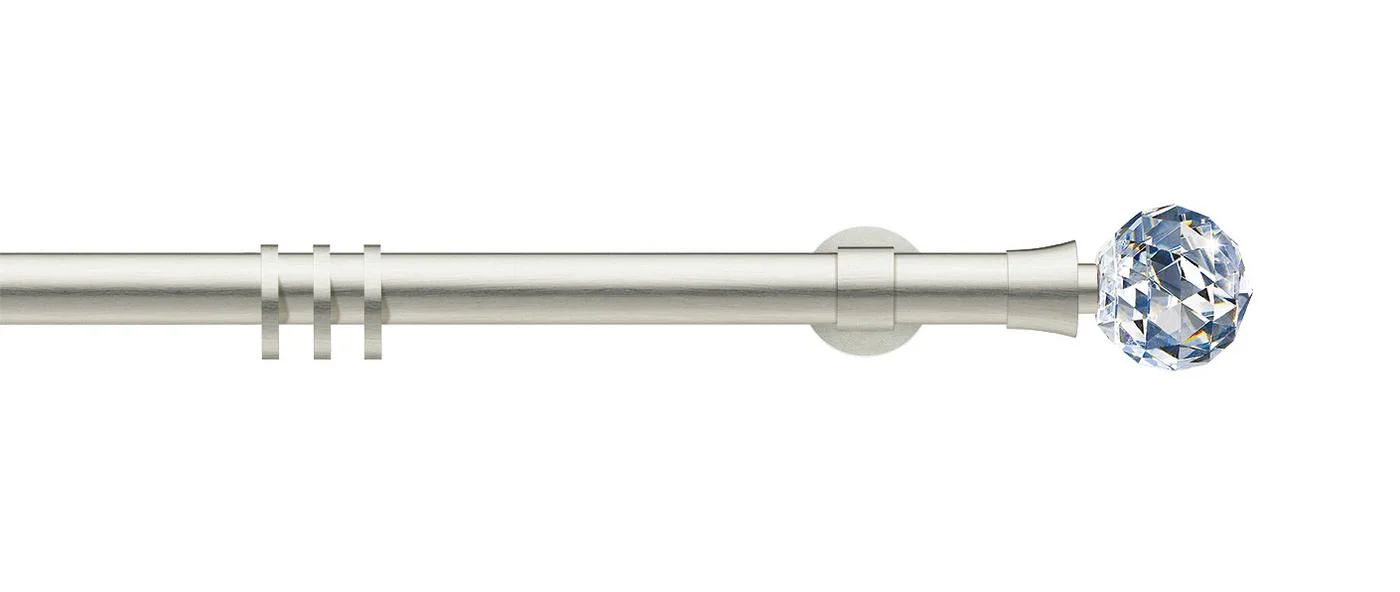 Brushed nickel / crystal glass