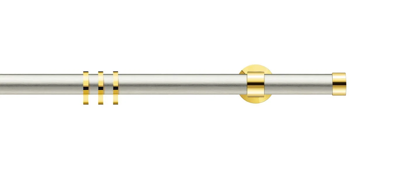 Brushed nickel / brass