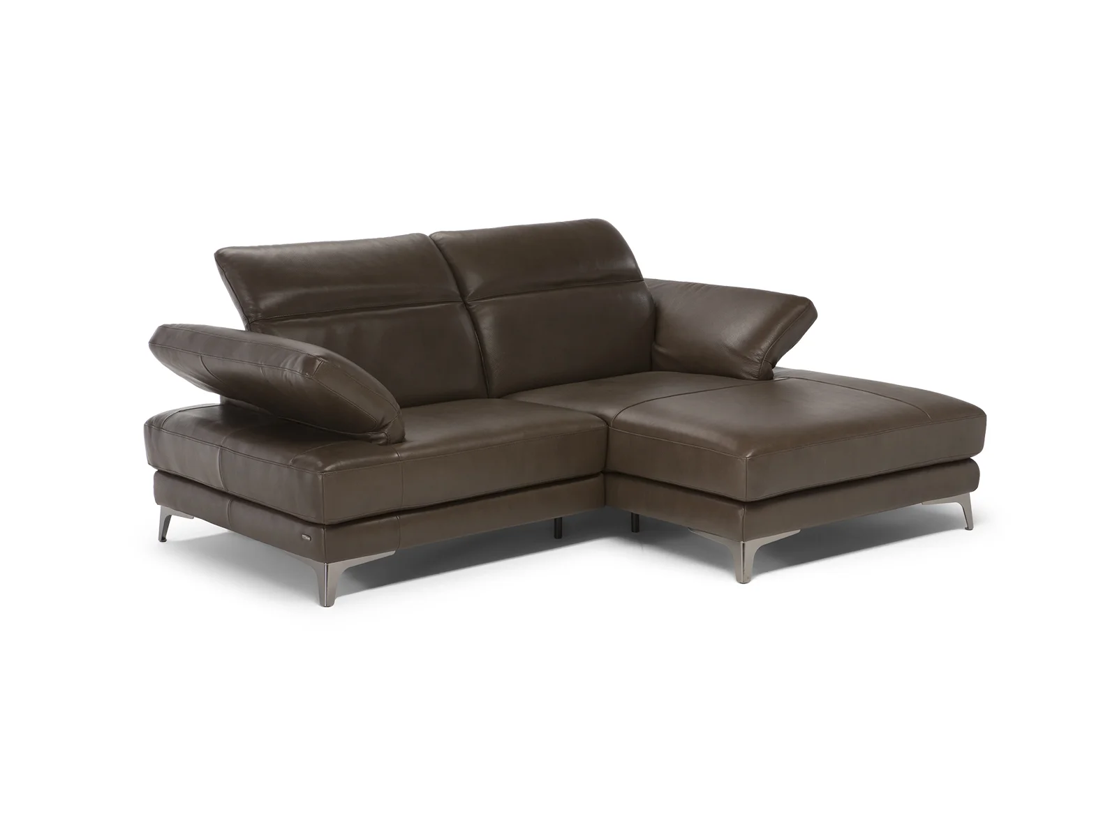 Sofa with chaise on right side - Leather