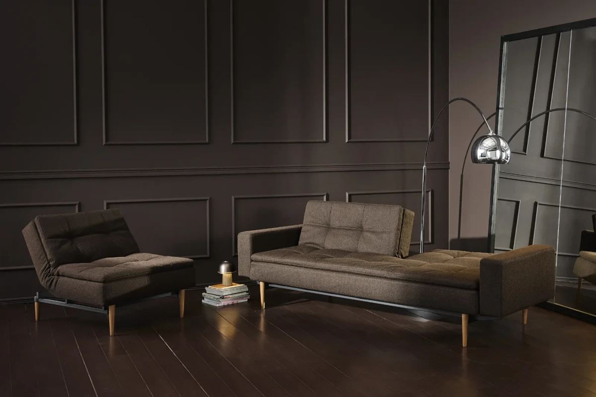 Dublexo Styletto Sofa Bed Light Wood With Arms