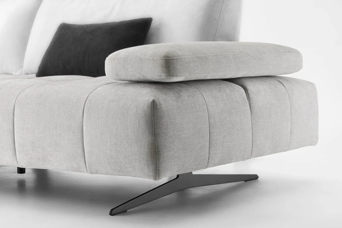 Joplin — Quilted modular sofa with adjustable headrests and armrests, and sliding backrests