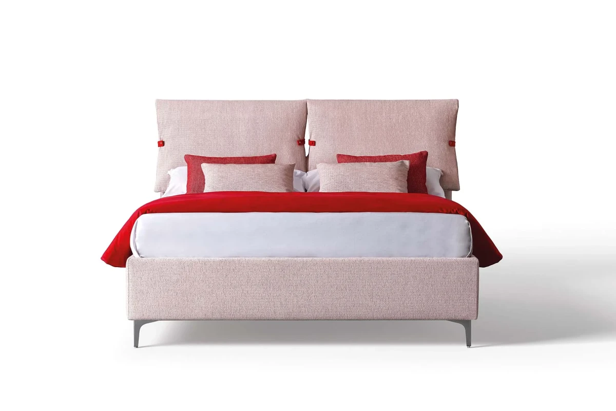 Primrose — Space-saving bed with a headboard featuring large padded cushions secured with buckles.