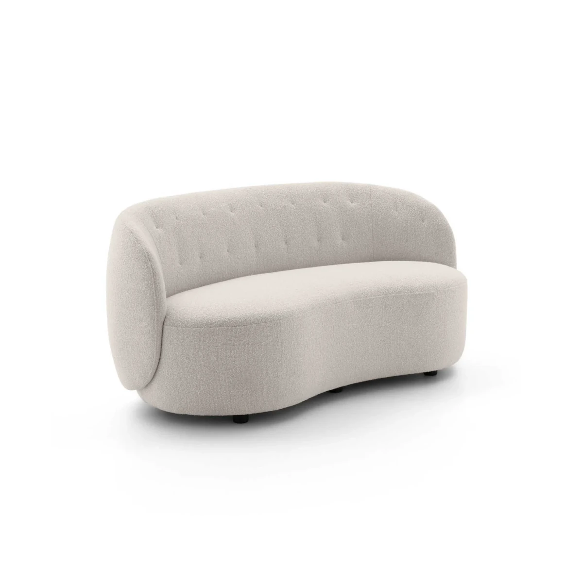 Moby Loveseat — Armless two-seater sofa with a sinuous shape and quilted backrest.