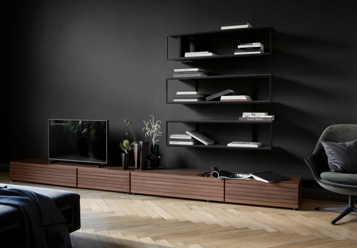 Lugano media unit with drawers metal