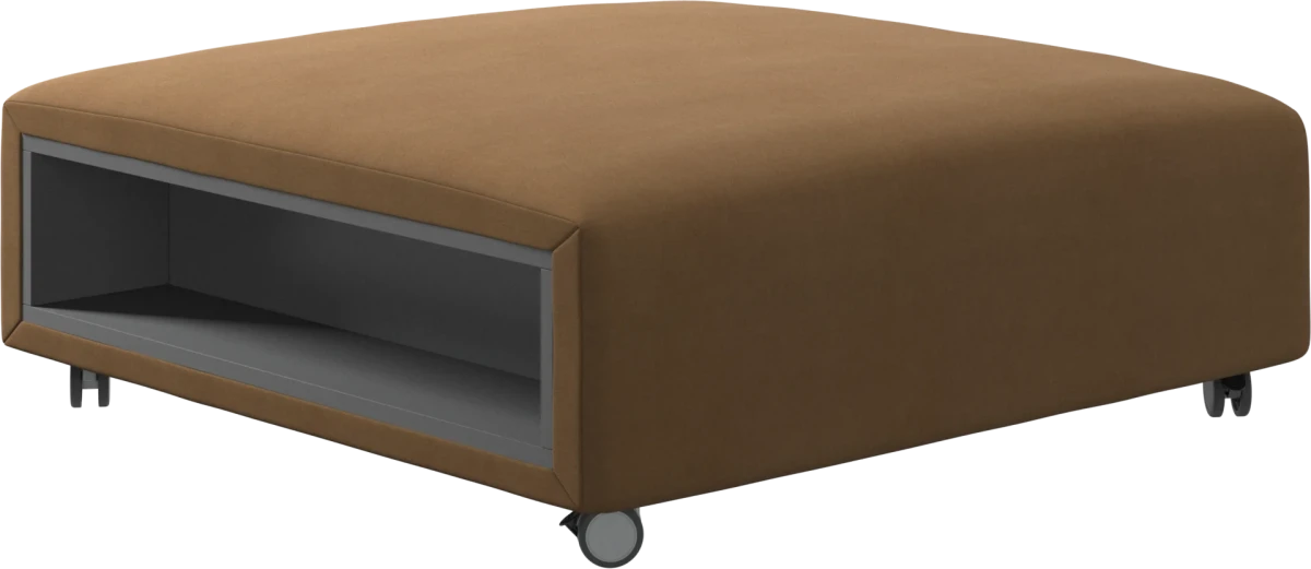 Hampton footstool on wheels with storage left and right sides