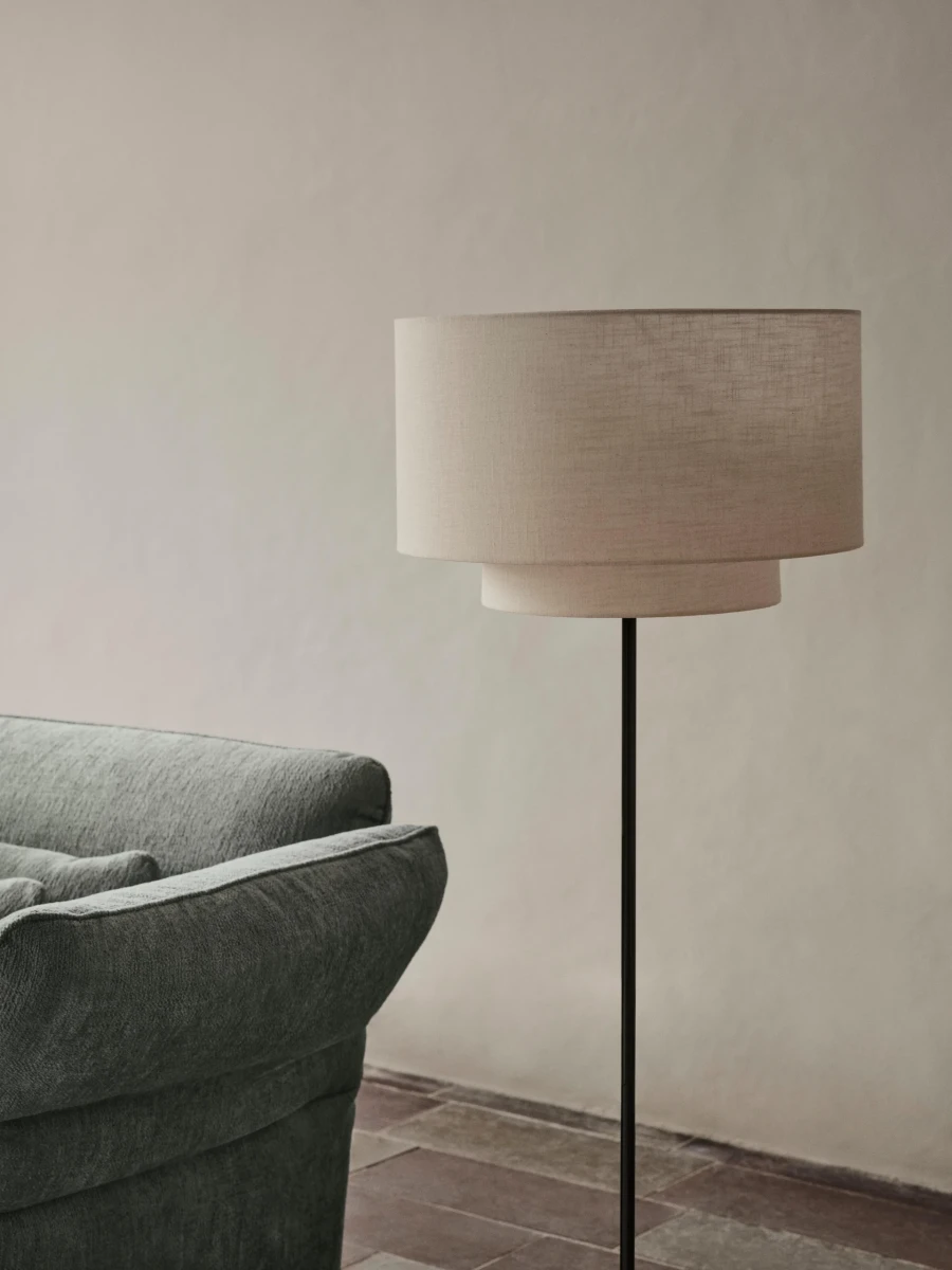Drum floor lamp marble/metal