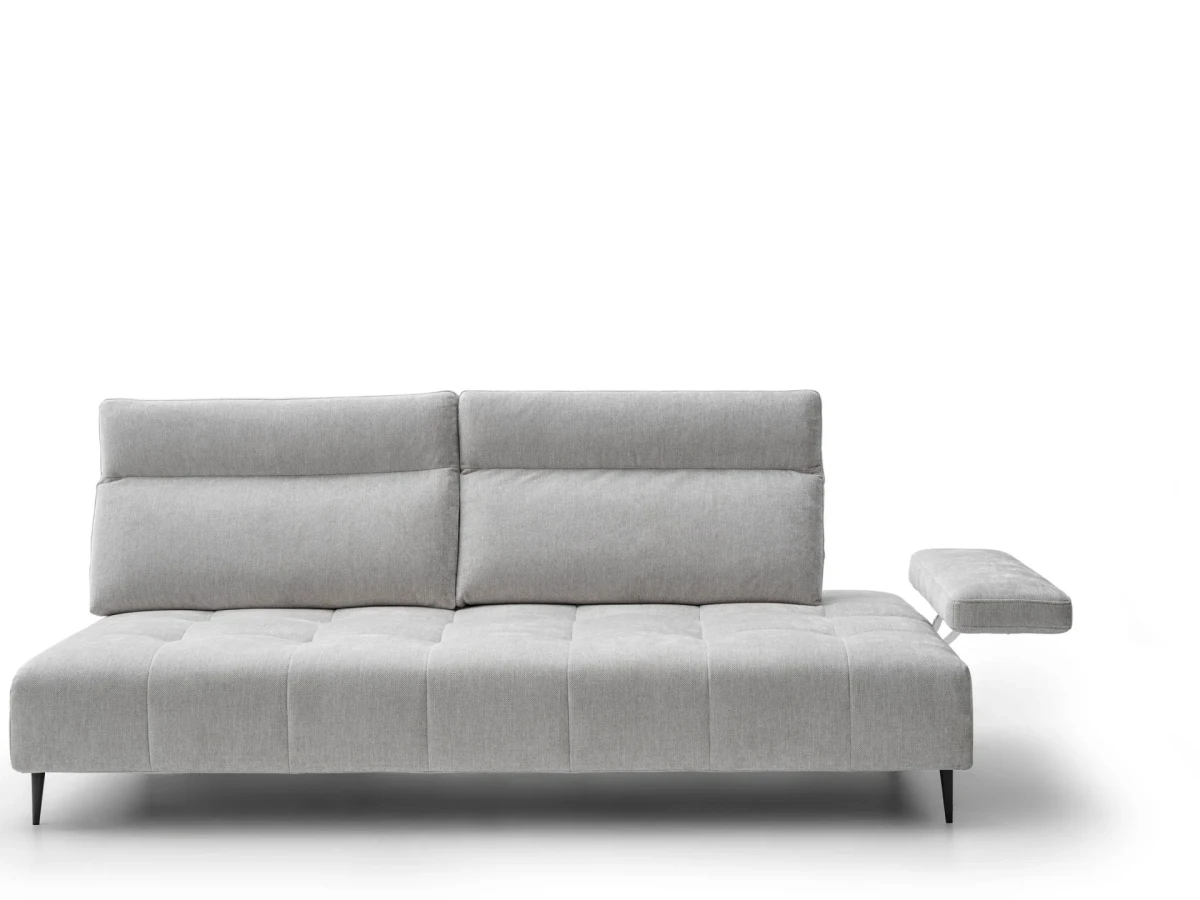 Joplin — Quilted modular sofa with adjustable headrests and armrests, and sliding backrests
