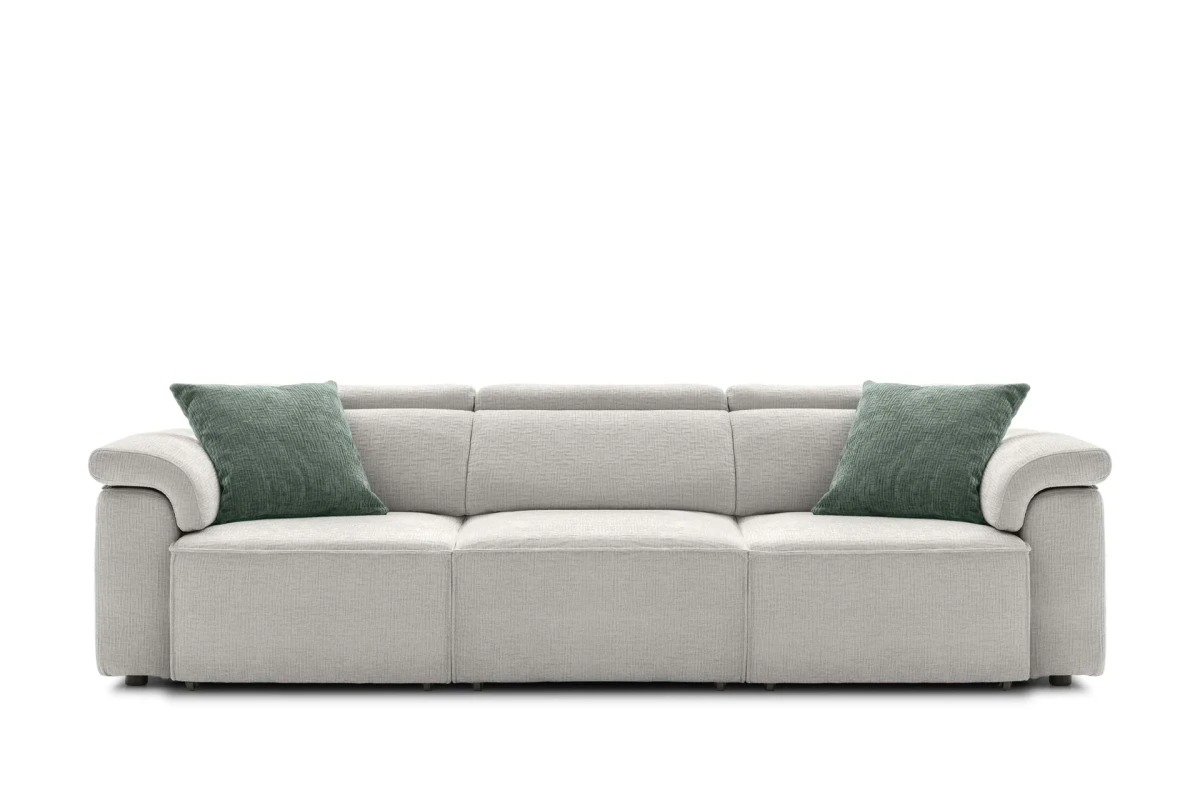 Hill — Linear sofa with extendable seats, adjustable headrests, and customizable armrests.