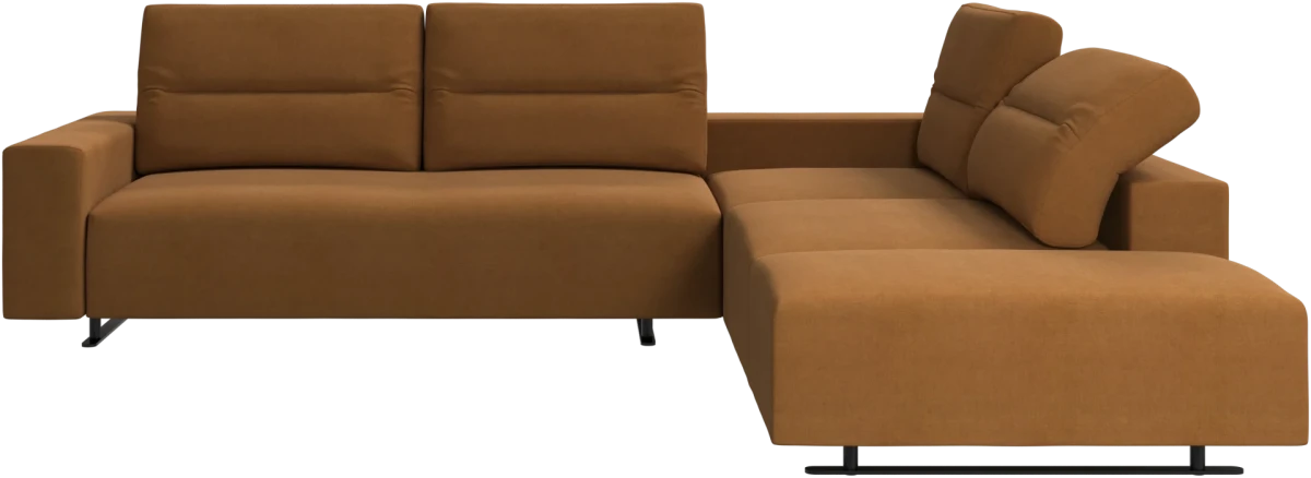 Hampton corner sofa with adjustable back and storage on left side
