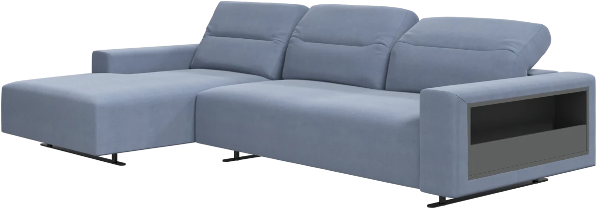 Hampton sofa with adjustable back and resting unit left side