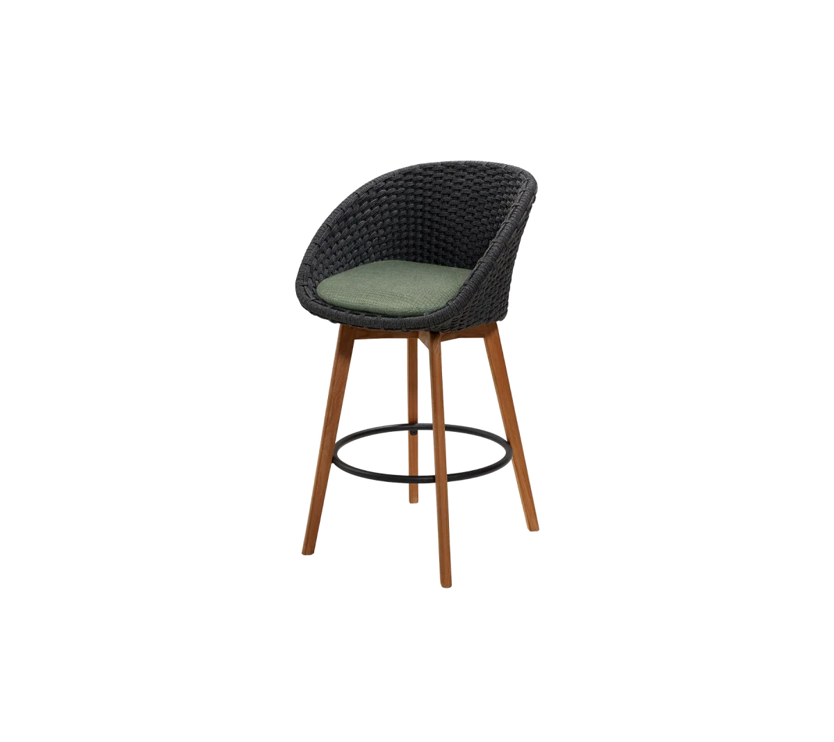 Peacock bar chair w/teak legs