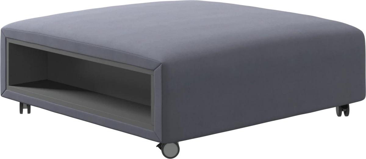 Hampton footstool on wheels with storage left and right sides