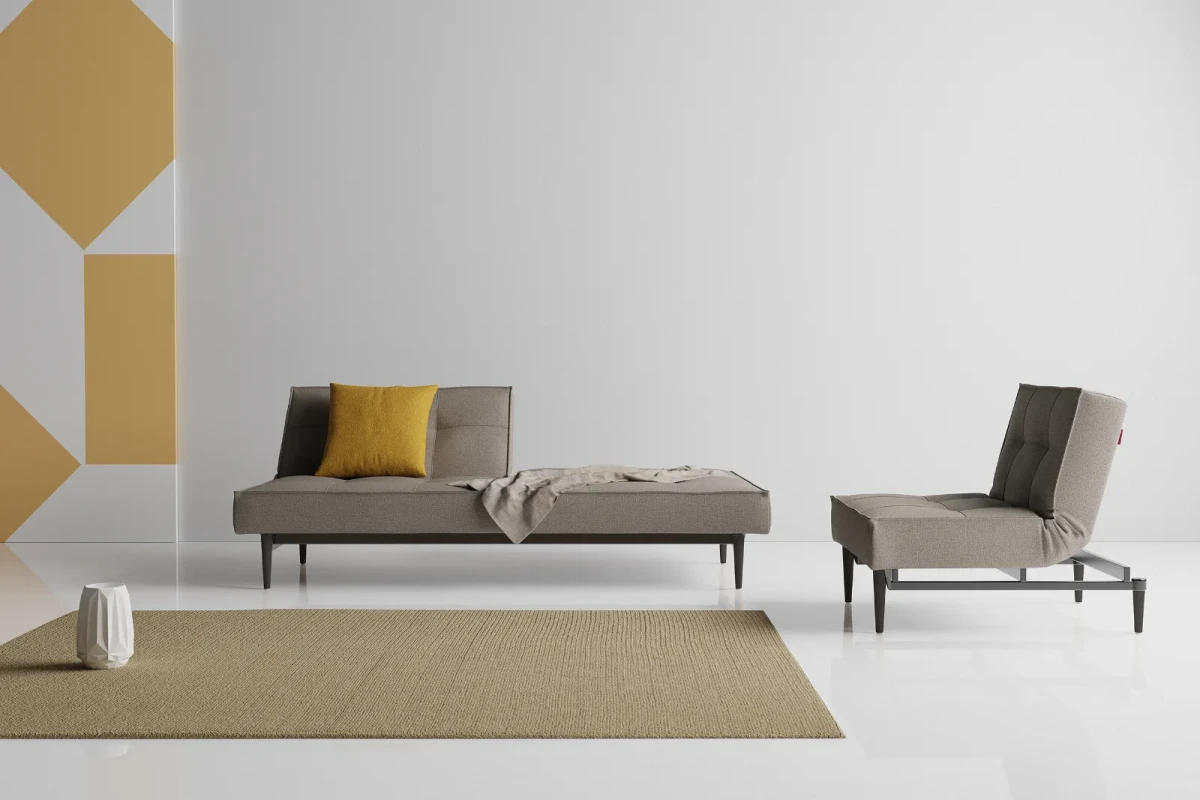 Splitback Styletto Sofa Bed Black Wood