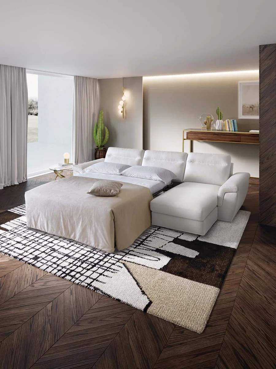 Kallima — Soft-shaped sofa with storage and bed mechanisms, offering backrest height customization.