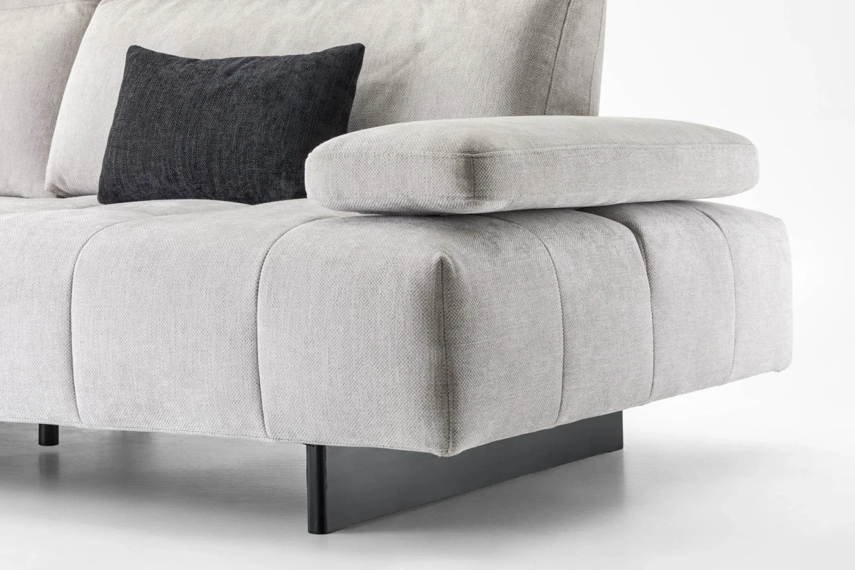 Joplin — Quilted modular sofa with adjustable headrests and armrests, and sliding backrests