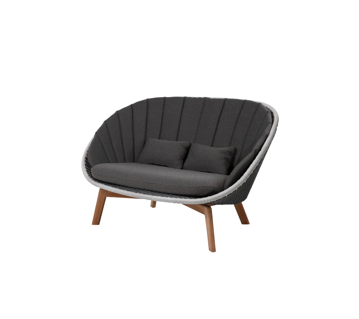 Peacock 2-seater sofa w/teak legs