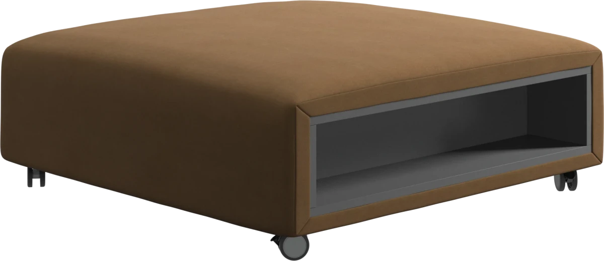 Hampton footstool on wheels with storage left and right sides