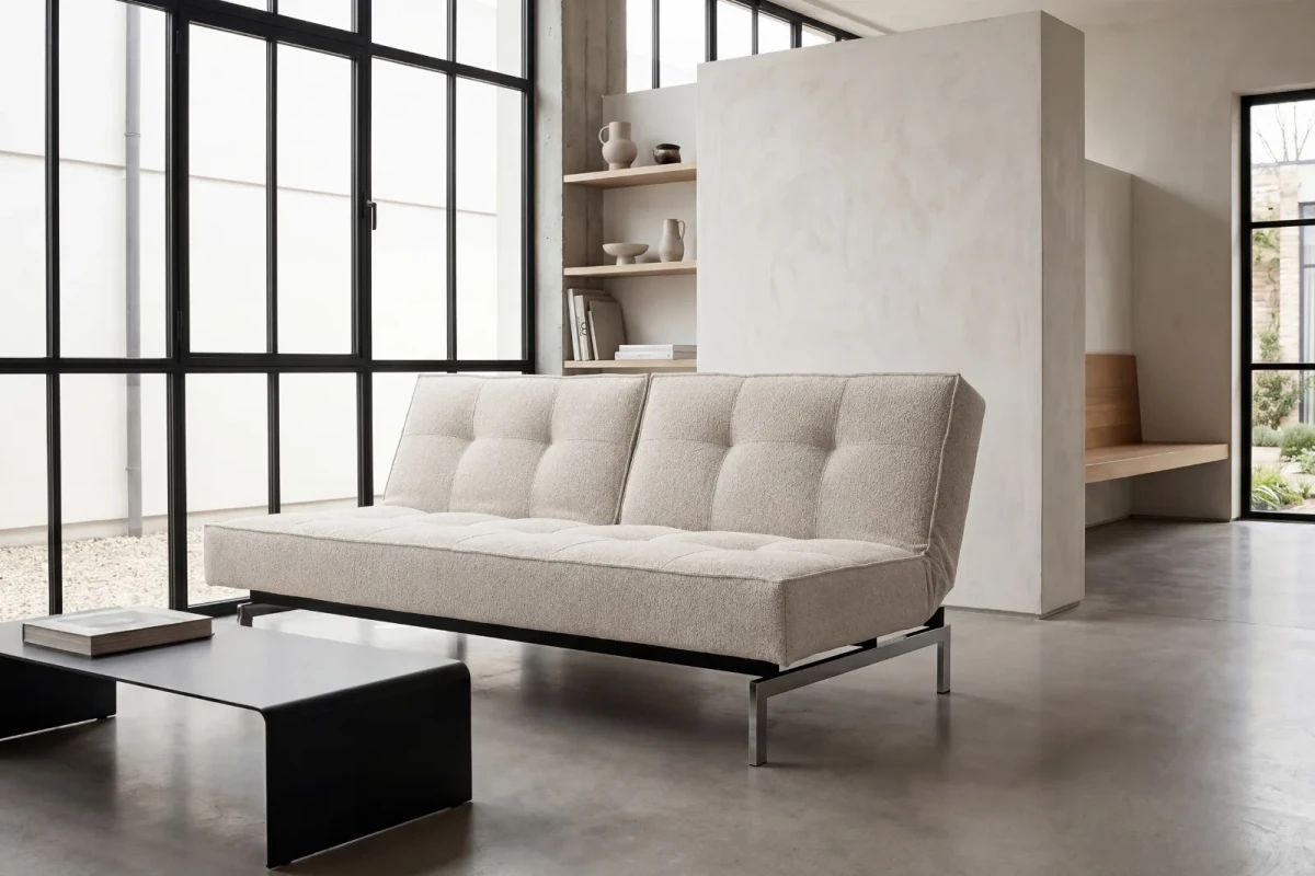 Splitback Chrome Sofa Bed