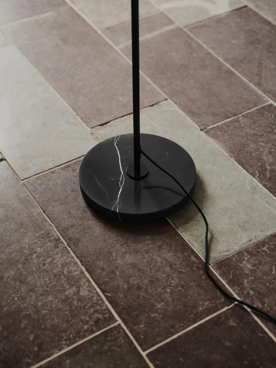 Drum floor lamp marble/metal