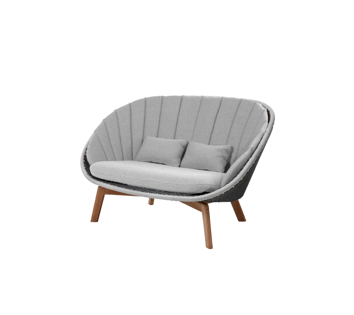 Peacock 2-seater sofa w/teak legs