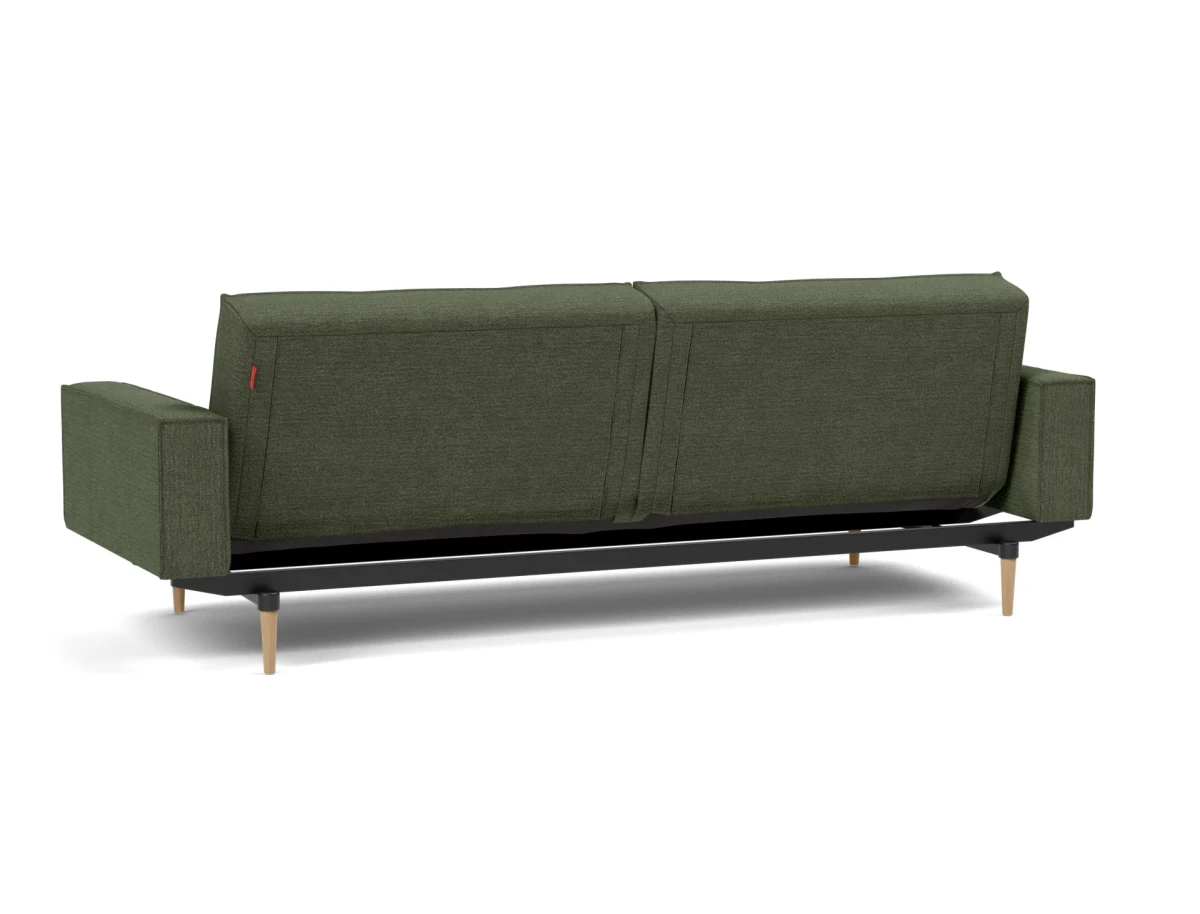 Splitback Styletto Sofa Bed Light Wood With Arms