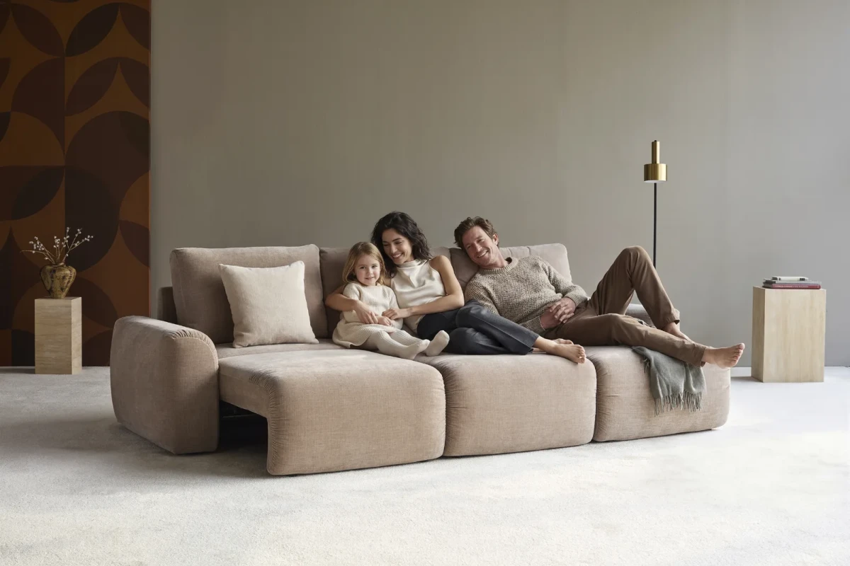 Norum Sofa Bed Chaise With Chunky Arms