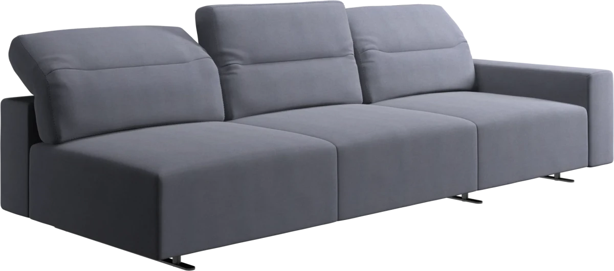 Hampton sofa with adjustable back and storage on the right side