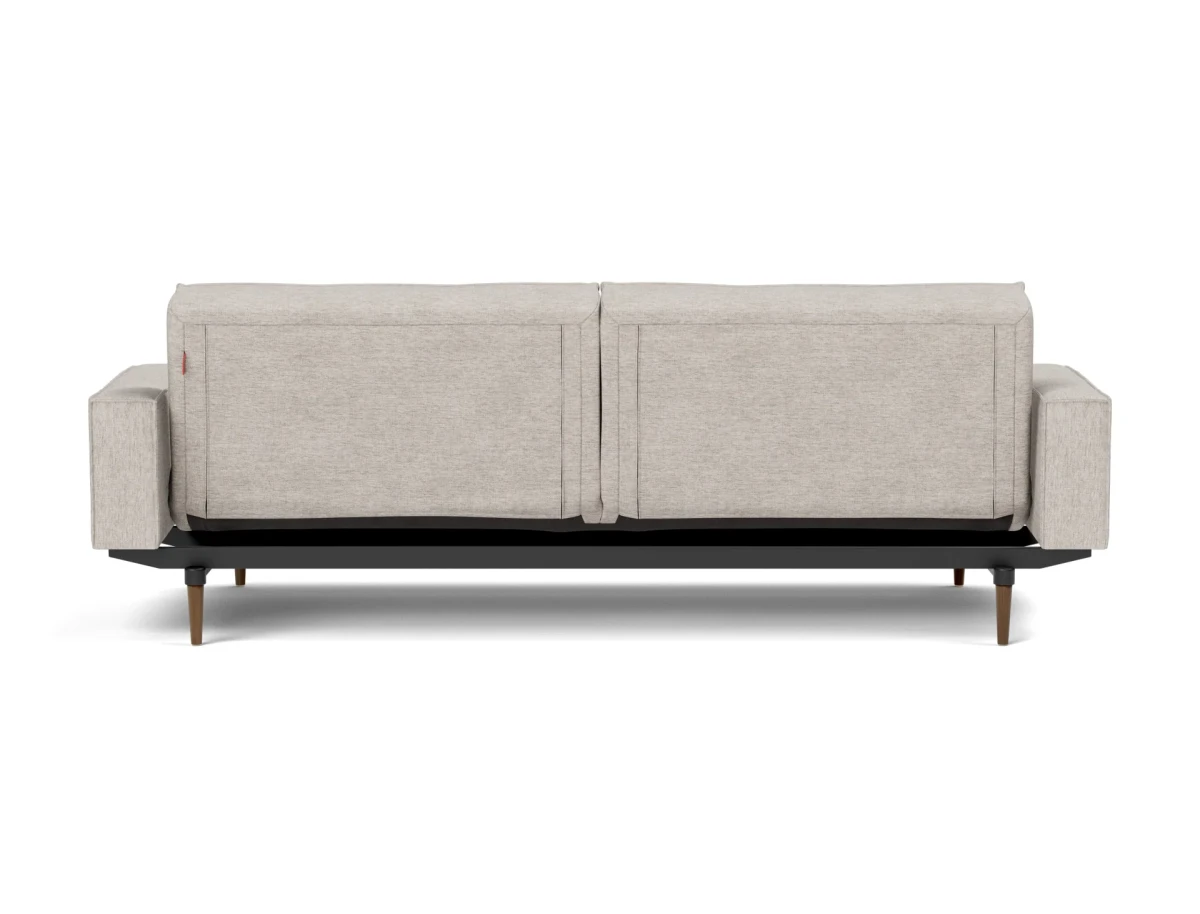 Splitback Styletto Sofa Bed Dark Wood With Arms