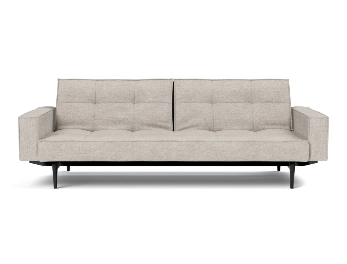Splitback Styletto Sofa Bed Black Wood With Arms