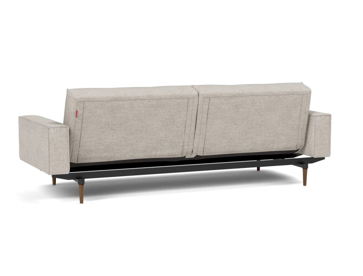 Splitback Styletto Sofa Bed Dark Wood With Arms
