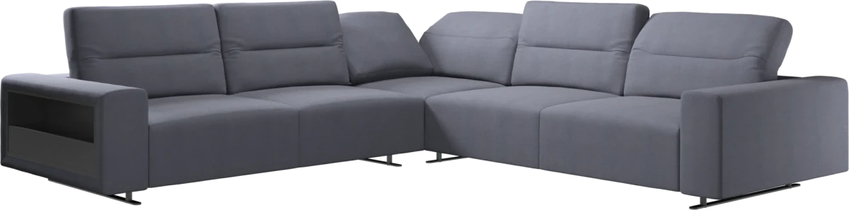 Hampton corner sofa with adjustable back and storage on left side