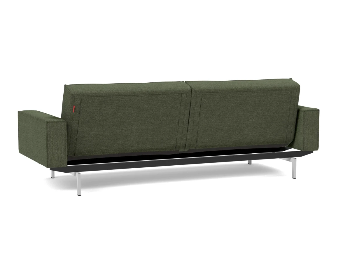 Splitback Chrome Sofa Bed With Arms