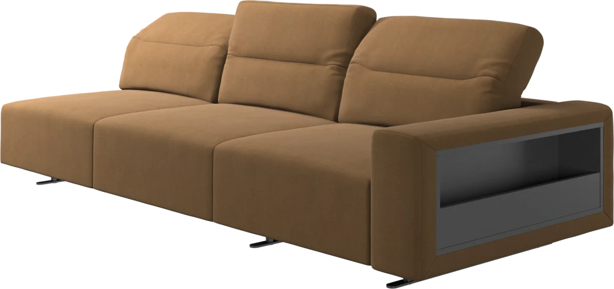 Hampton sofa with adjustable back and storage on the right side