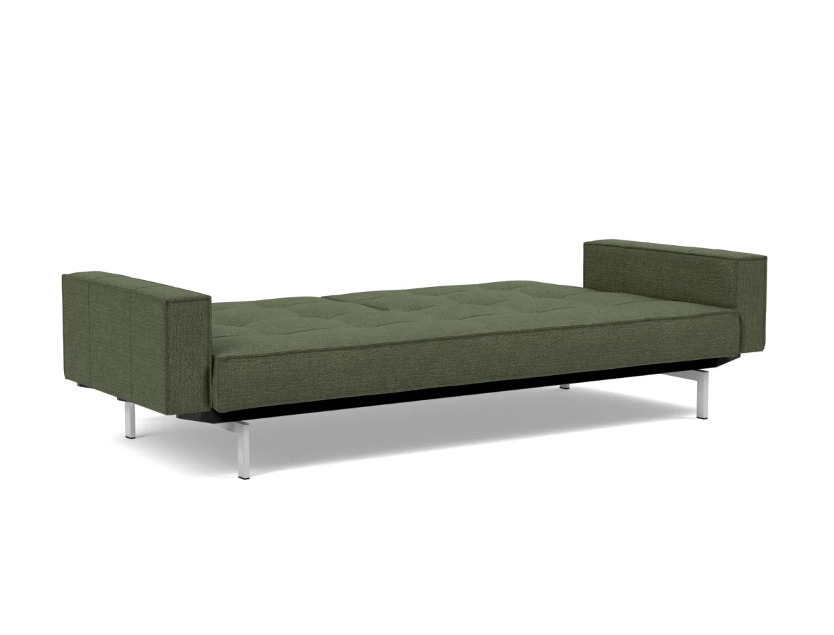 Splitback Chrome Sofa Bed With Arms