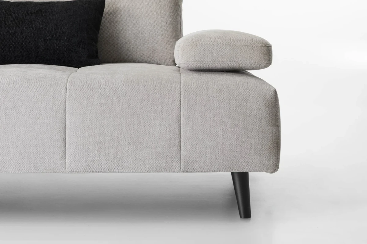 Joplin — Quilted modular sofa with adjustable headrests and armrests, and sliding backrests