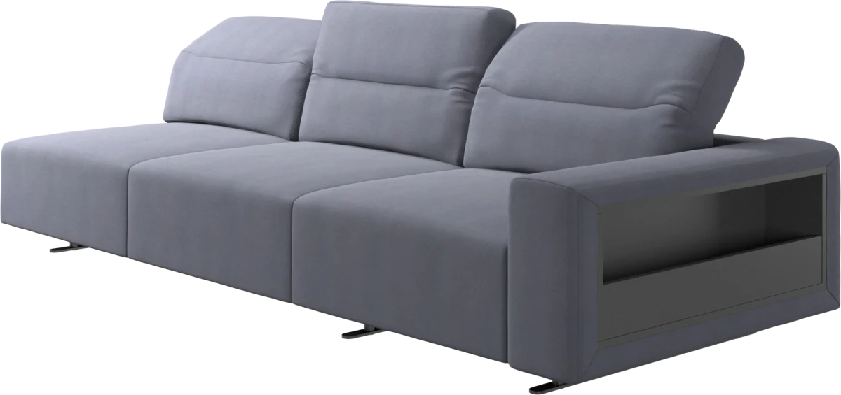 Hampton sofa with adjustable back and storage on the right side