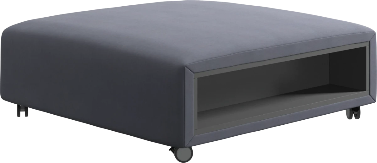 Hampton footstool on wheels with storage left and right sides