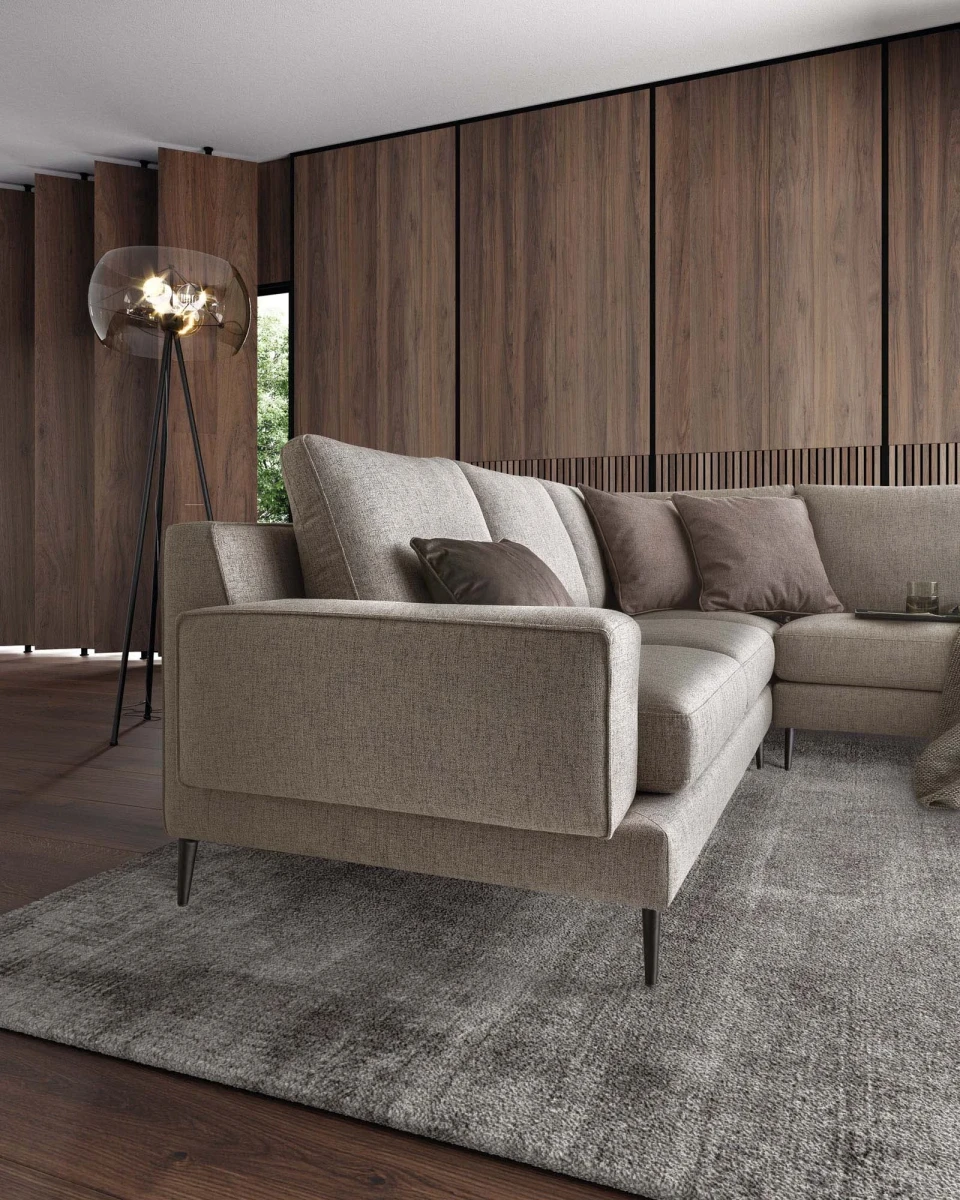 Kennedy — Modern sofa with a linear design.