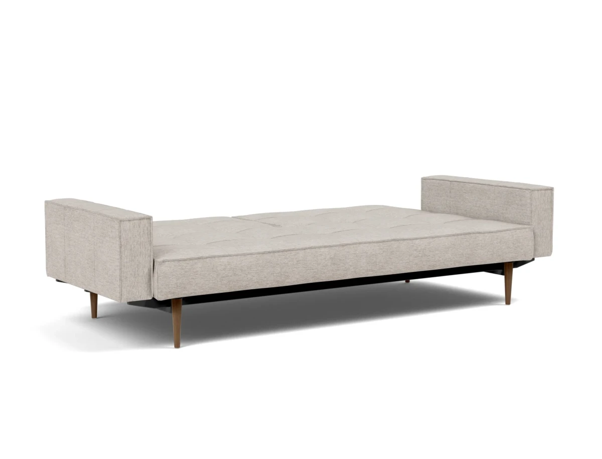Splitback Styletto Sofa Bed Dark Wood With Arms