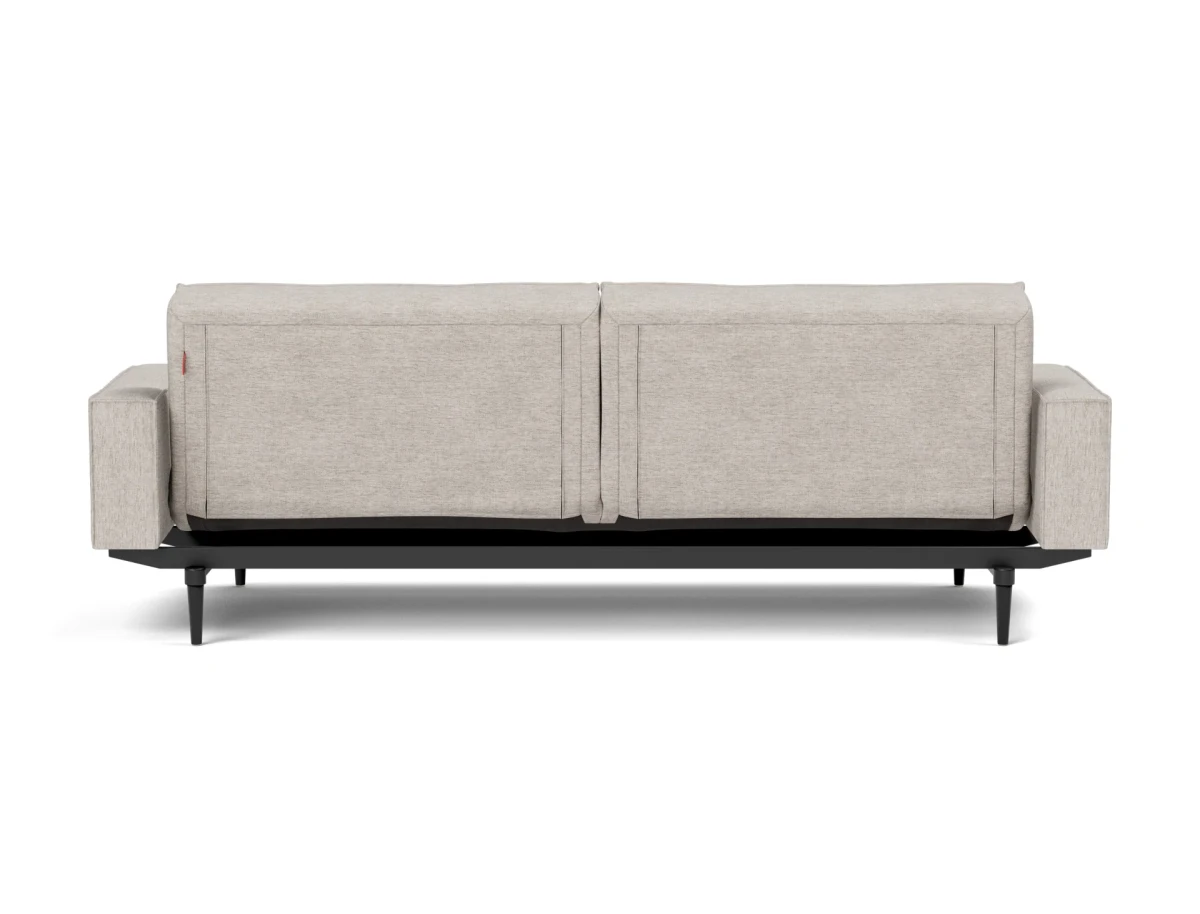 Splitback Styletto Sofa Bed Black Wood With Arms