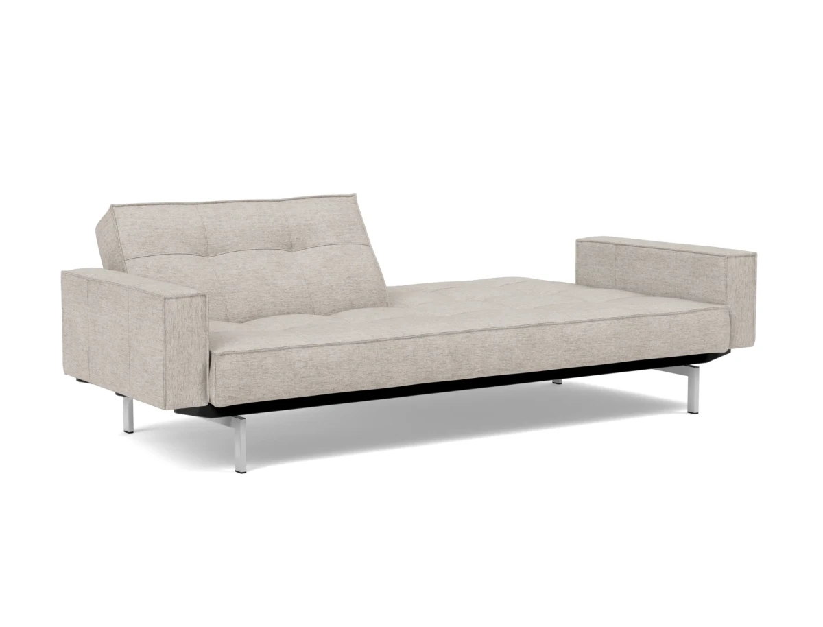Splitback Chrome Sofa Bed With Arms