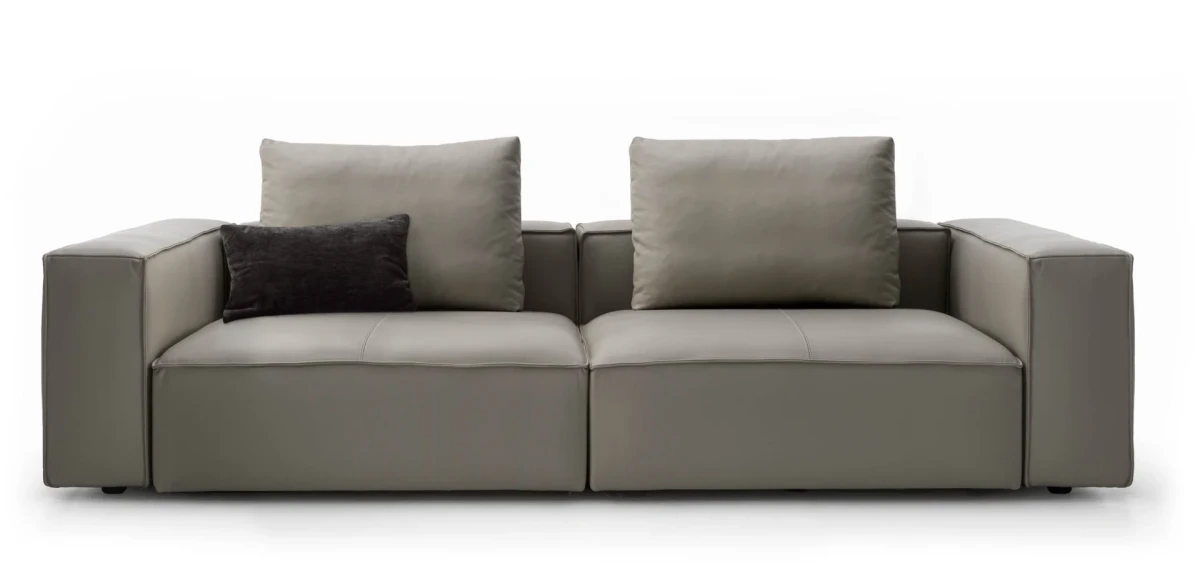 Adam — Modern sofa with square shapes and customisable backrests