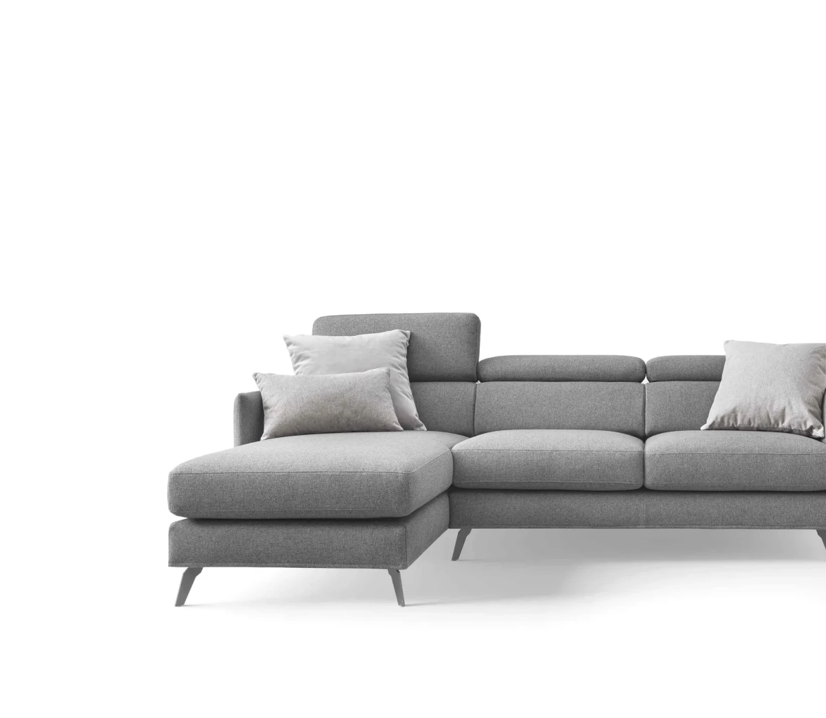 Vanessa — Modern sofa with adjustable headrests and asymmetrical corner seating.