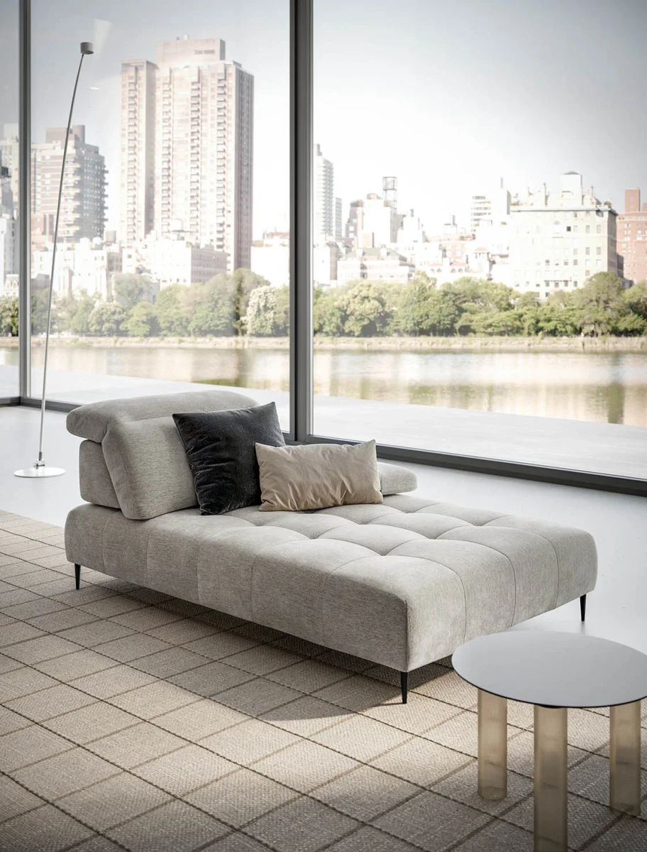 Joplin — Quilted modular sofa with adjustable headrests and armrests, and sliding backrests